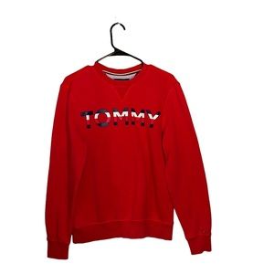 Tommy Hilfiger Red Long Sleeve Sweatshirt Medium
